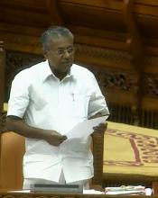 Chief Minister Pinarai Vijayan replying to submission on DGP on July 14.