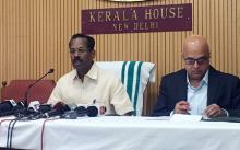 Minister for Labour and Excise addressing a press conference in Delhi 