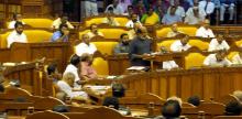 Kerala Finance Minister T. M. Thomas Isaac presenting the revised Budget for 2016-17 in the Assembly on July 8