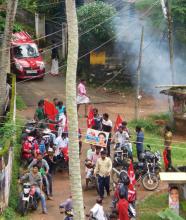 Bursting crackers, LDF activists celebrate victory in Thiruvananthapuram