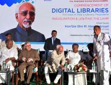 Vice president  Hamid Ansari inaugurates second phase of e-literacy programme in Thiruvananthapuram on August 30