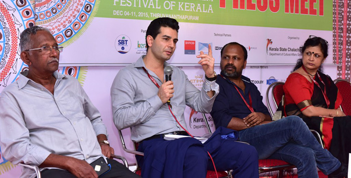 Utopia Executive Producer, Venugopalan Nair, Director Hassan Nazar, Director (moderator) KM Kamal and Bengali movie Onyo Opala director, Satarupa Sanyal at the press meet